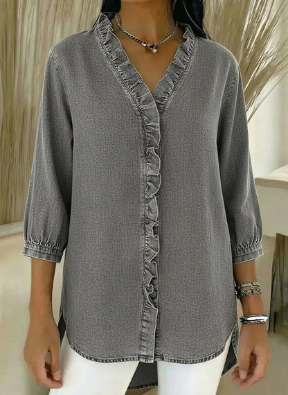 Elvari – Blouse élégante avec détails volantés