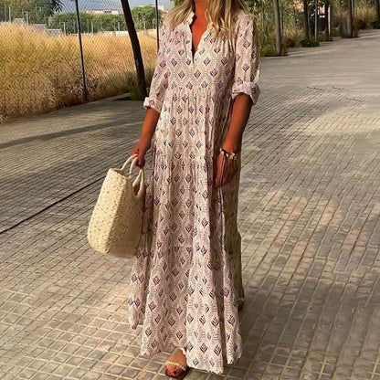 Nora - Robe Boho Maxi Élégante