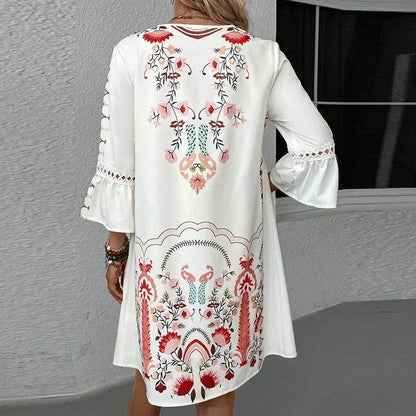 Kissia ~ Robe d'Impression Artistique Inspirée par le Bohème