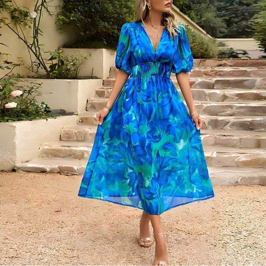 Harper - Robe Midi avec Décolleté en V