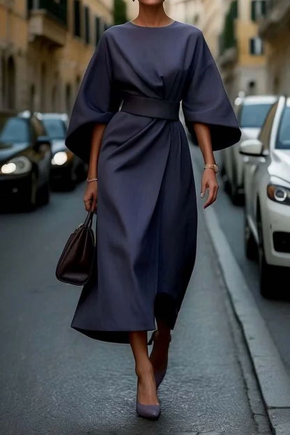 Louise – Robe Élégante avec Manches Bouffantes