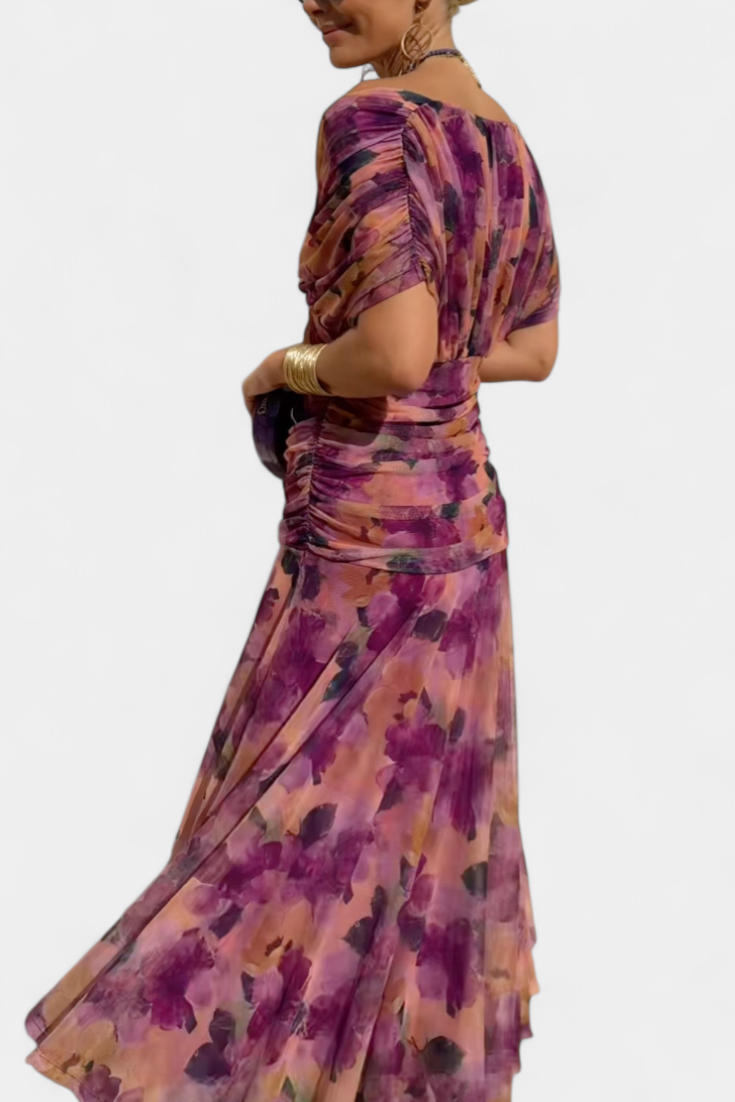 Abigail | Robe longue florale à décolleté en V