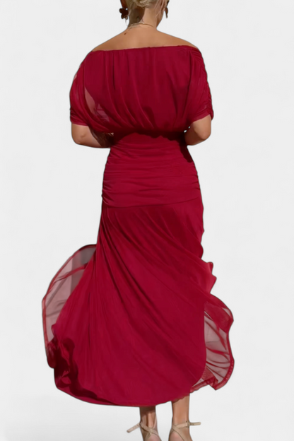 VIVIAN | ROBE LONGUE À FLEURS AVEC ENCOLURE EN V