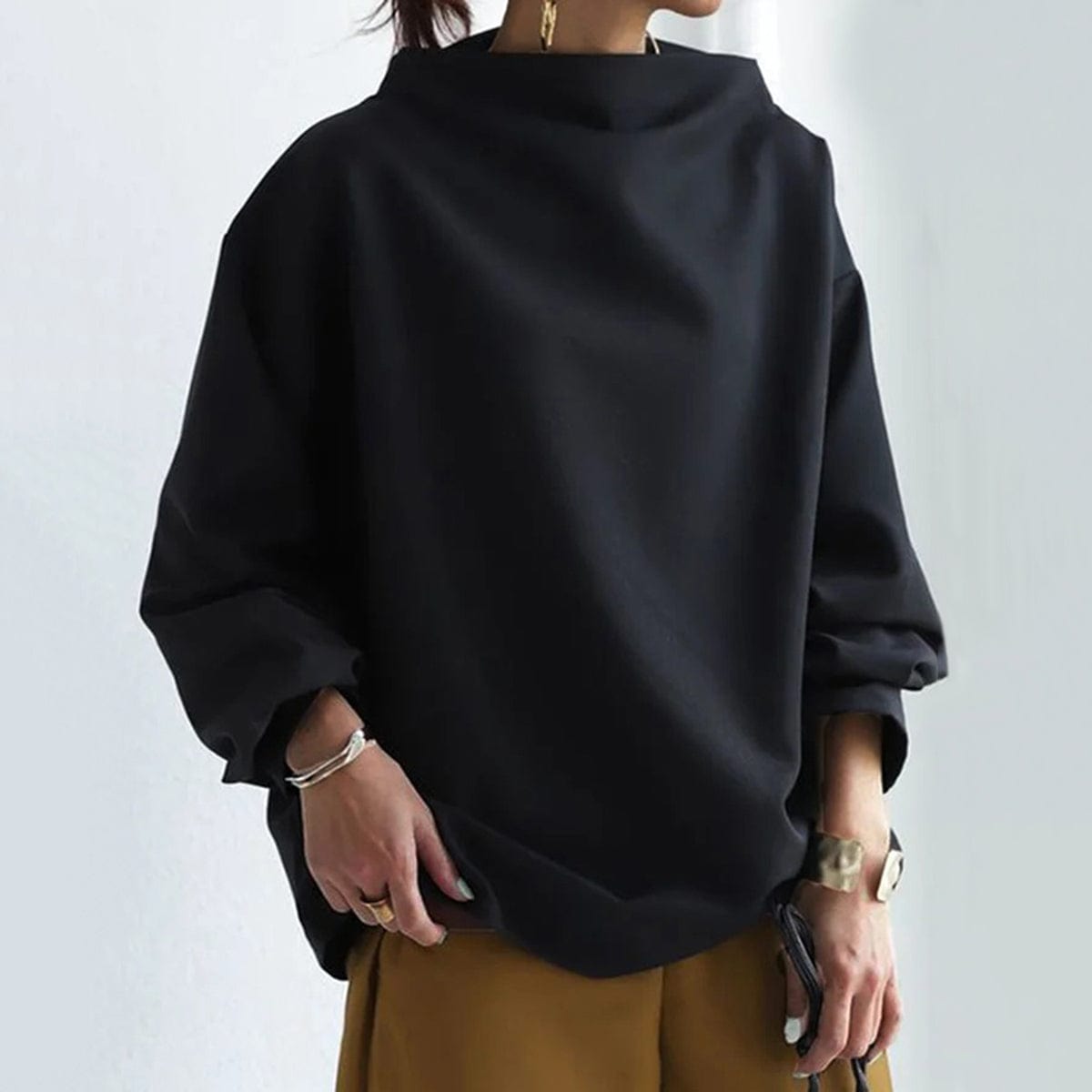 Elly | Haut en tricot doux à col montant