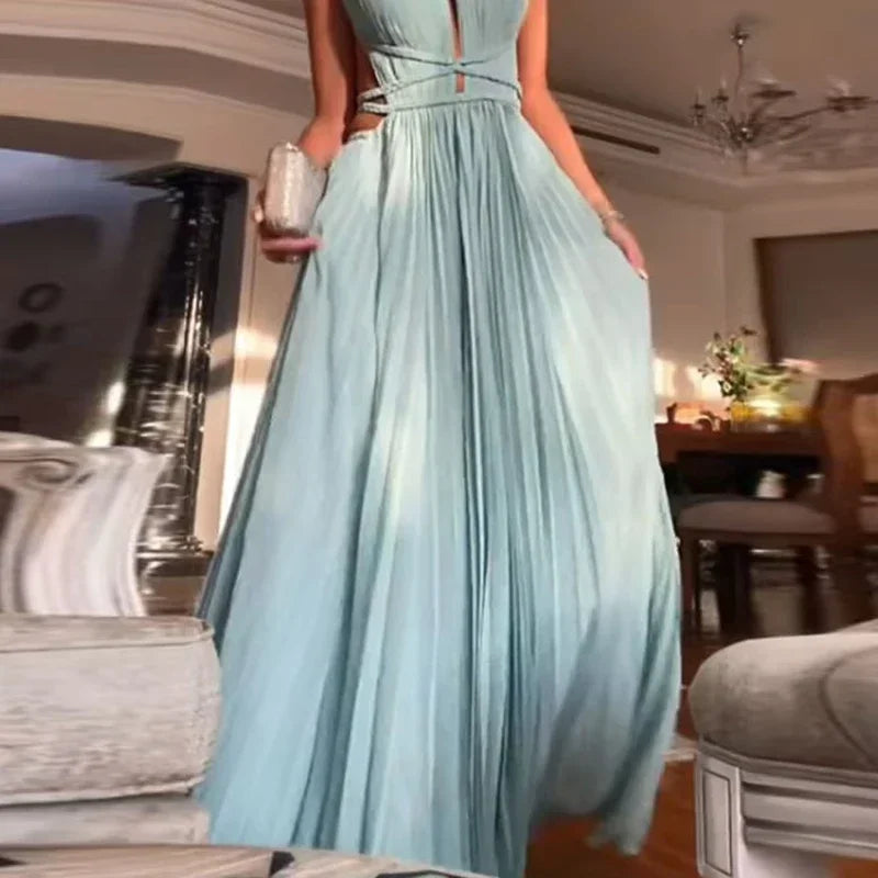 Liana | Robe de Plage Plissée Sans Dos