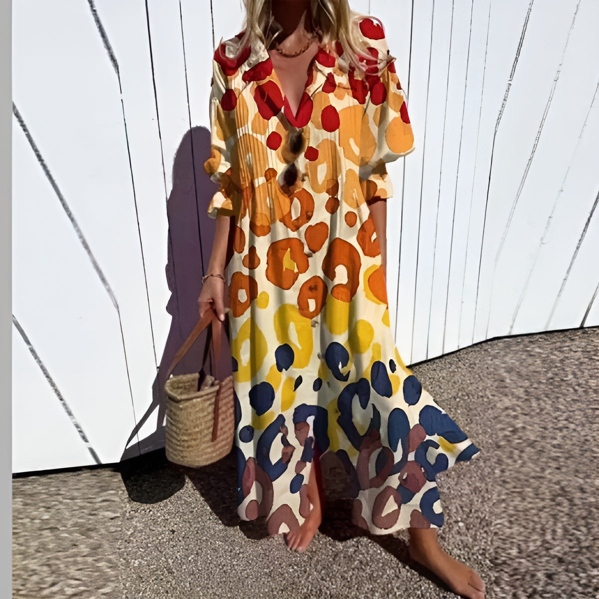 Hannah | Robe Smock avec Boutons Floraux