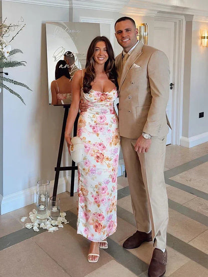 Lucy | Robe Maxi en Satin Floral