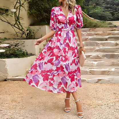 Harper - Robe Midi avec Décolleté en V