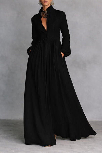 Serena | Robe Longue Boutonnée Fluide