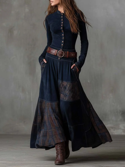 Azucena | Robe maxi en suedine avec ceinture