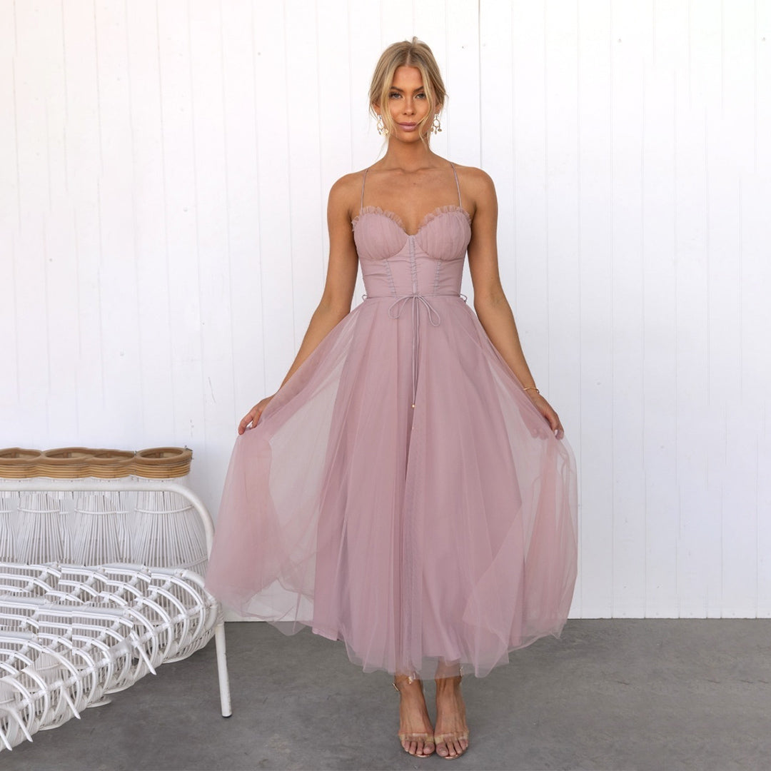 Roseanne – Robe maxi longue sans bretelles en maille