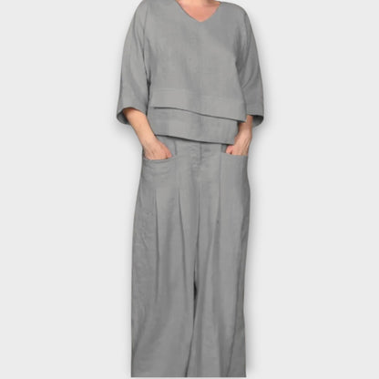 Ensemble de Lounge de Deux Pièces avec Pantalon Large et Coupe Détendue