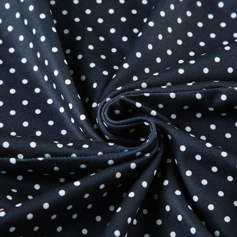 Robe Mini Sans Manches à Pois pour Femme avec Taille Ajustée