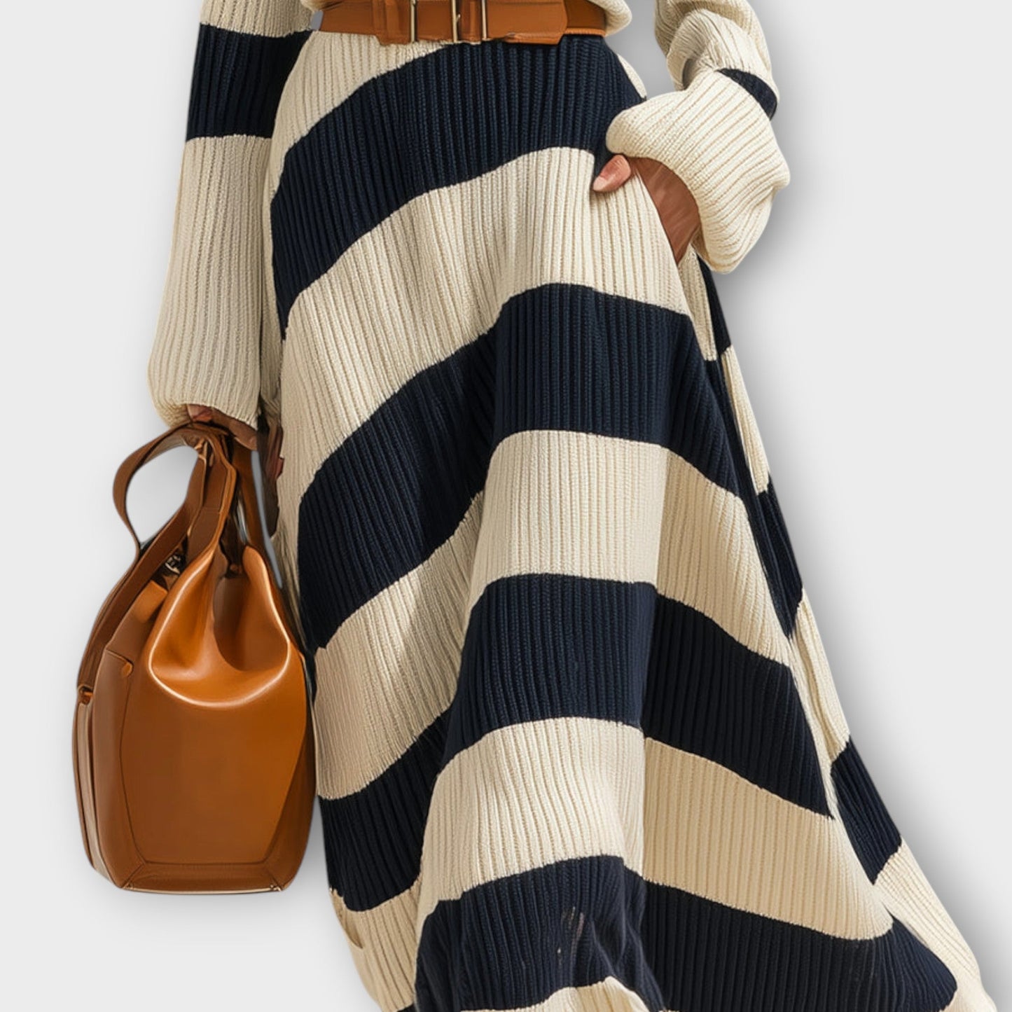 Robe Maxi Rayée en Tricot