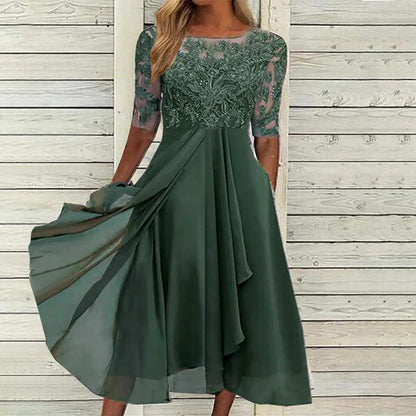 Taryn® | Robe Midi en Dentelle Élégante