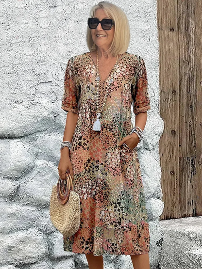 Caramina - Élégant Robe Midi Femme Douce