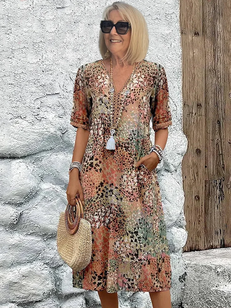 Harper – Élégant robe midi avec motif floral