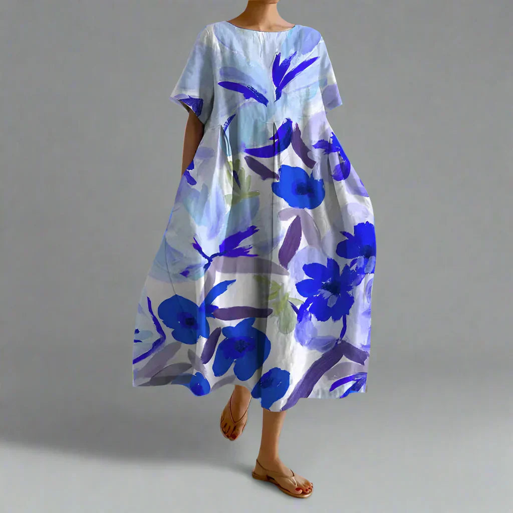 Xyrhilda | Robe d'Été à Motif Floral et Coupe Fluide