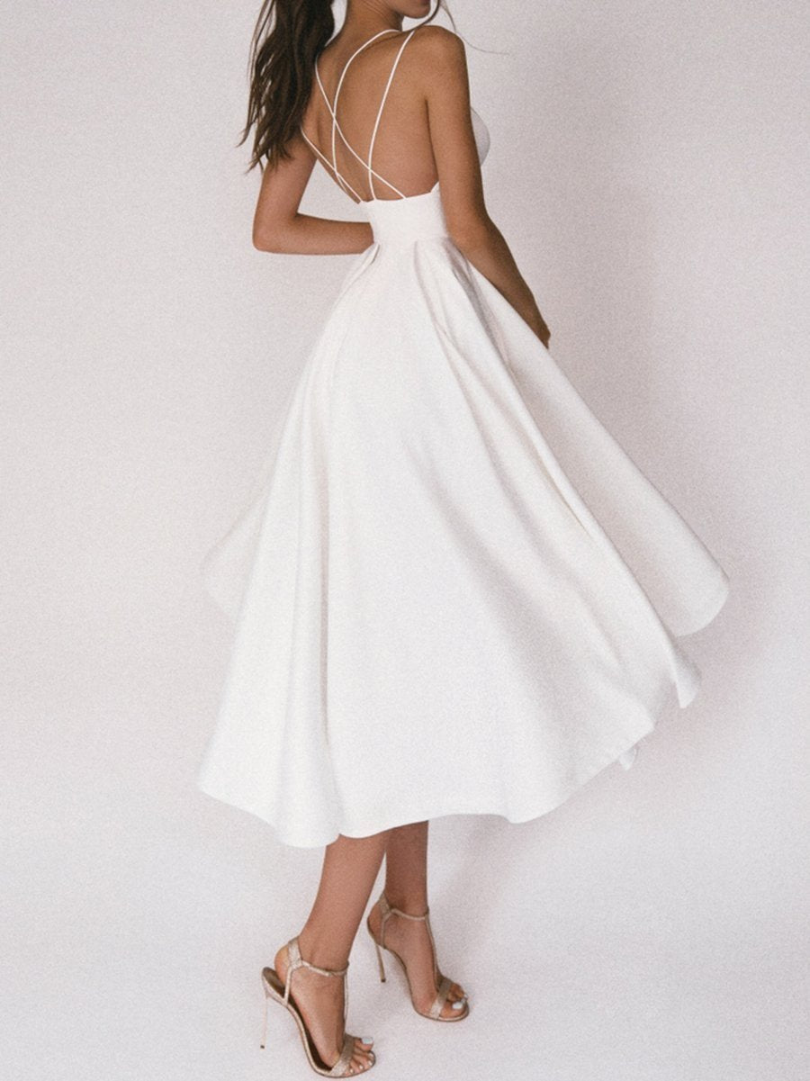 Gabriella – Robes en satin à bretelles croisées