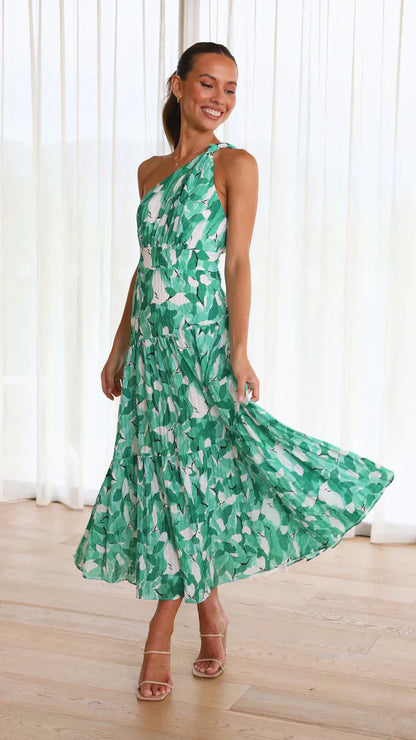Eliza - Robe Midi à Une Épaule