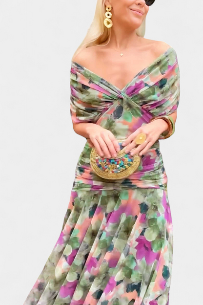 Abigail | Robe longue florale à décolleté en V