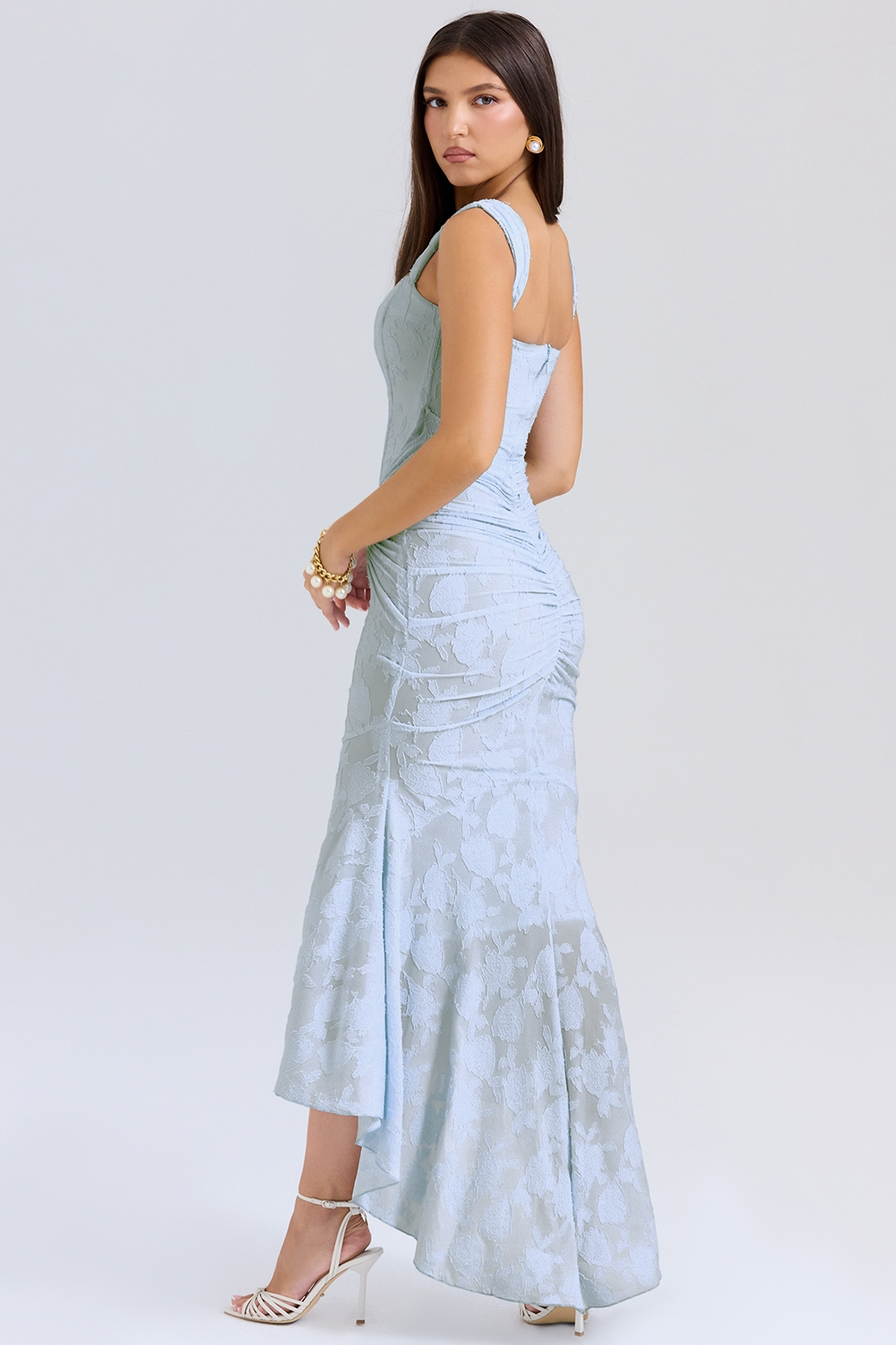 Dove - Robe Maxi en Dentelle Élégante et Ajustée
