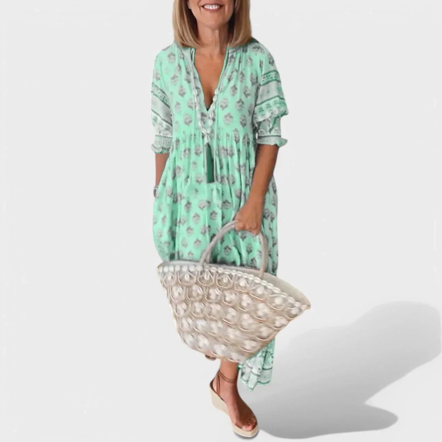 Marlena | Robe avec Décolleté en V et Silhouette en A