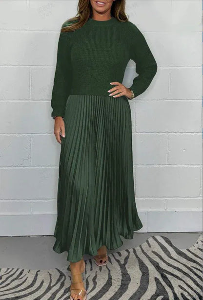CAMILLA – ROBE MAXI AVEC SWEATER ET JUPE PLISSEE