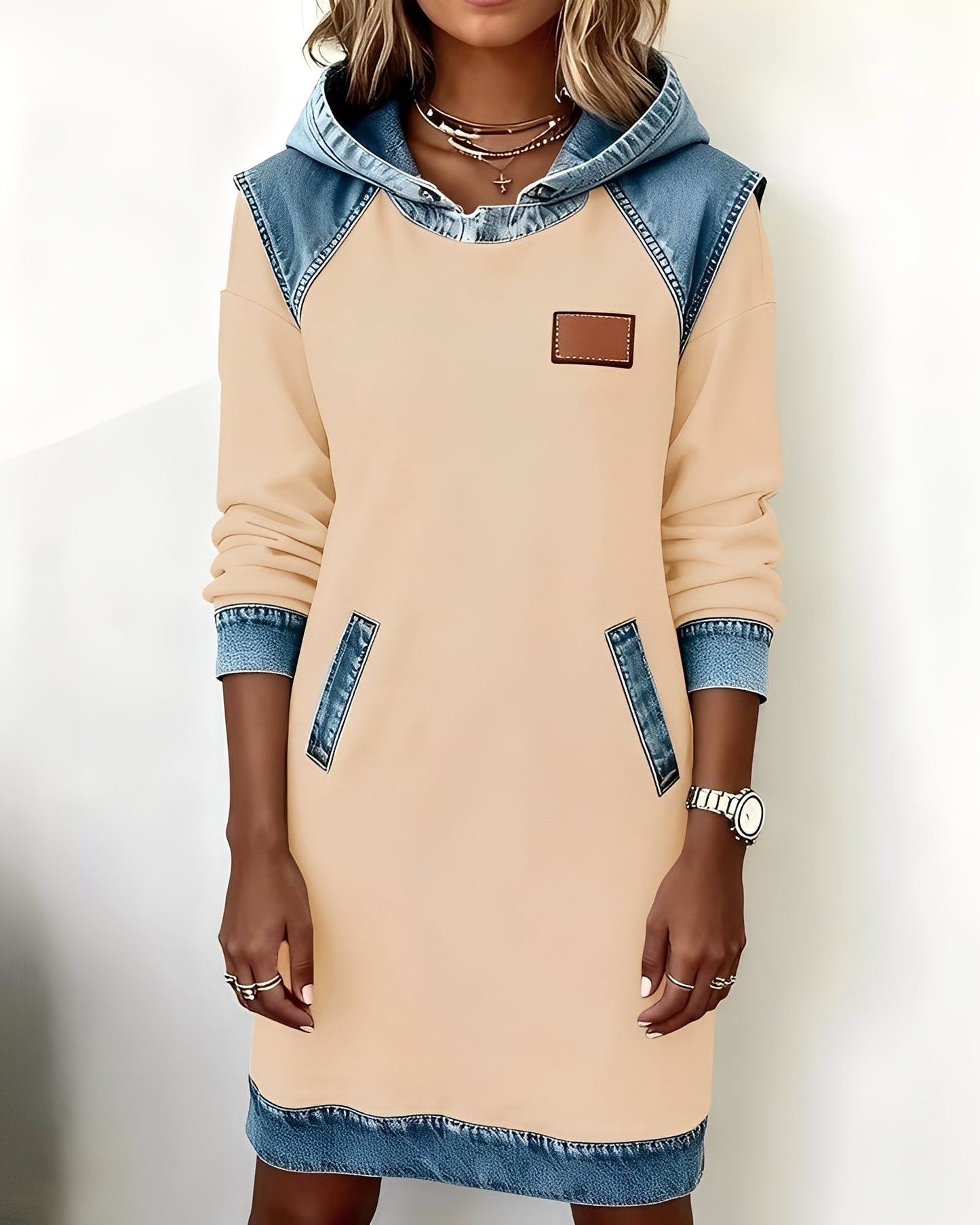 Catherine - Robe à capuche élégante avec poches pour femmes