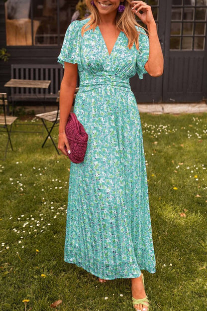 Harlow - Belle robe maxi fleurie avec décolleté en V
