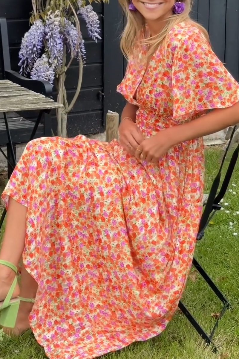 Pauline – Robe longue à imprimé floral