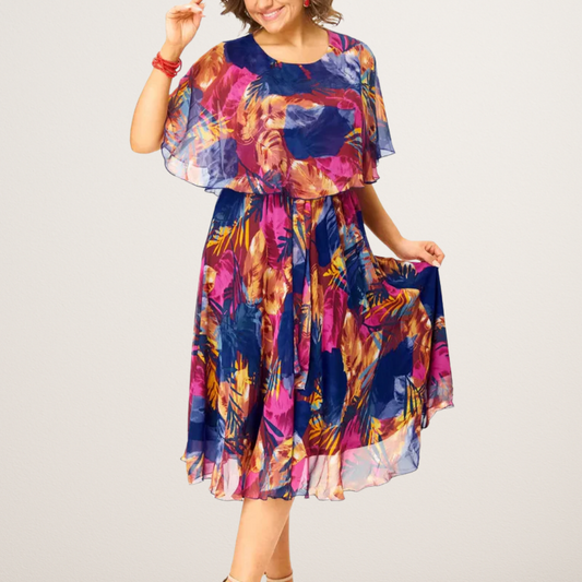 AYALA | ROBE EN CHIFFON CONFORTABLE TAILLE PLUS
