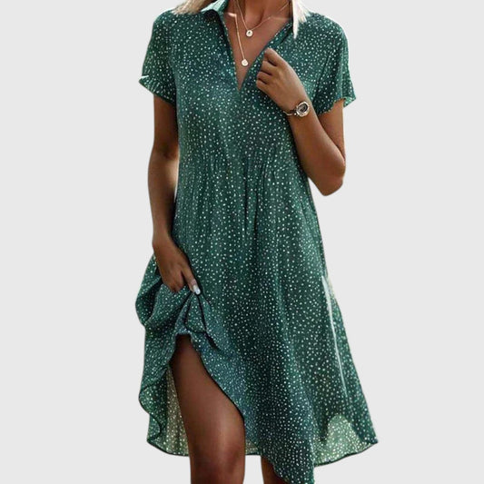 Mary - Robe Midi à Manches Courtes