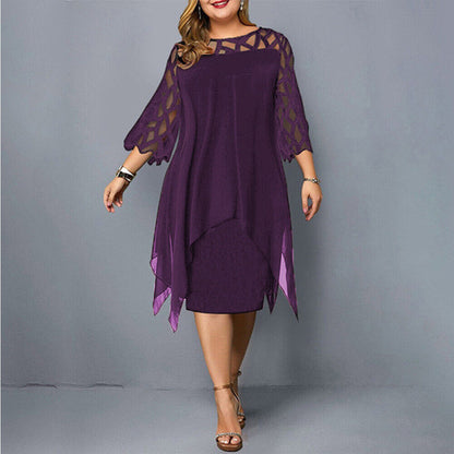 Cathryn - Élégant Robe Midi en Grande Taille