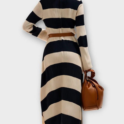 Robe Maxi Rayée en Tricot