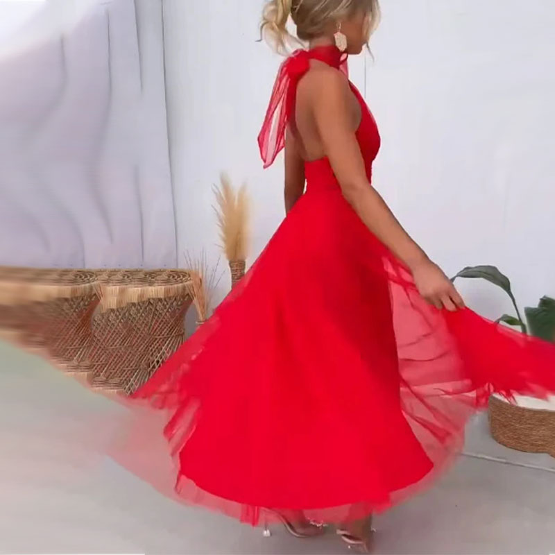 Robe Tendance à Col Montant Aria