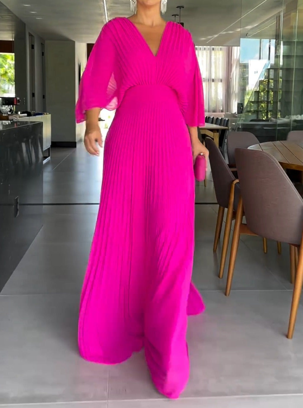 RIA™ - Robe Maxi avec Côtes Flottantes