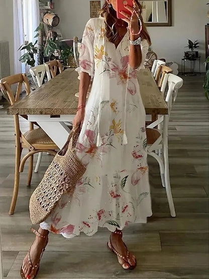 Lorna | Robe Bohémienne avec Franges Élégante